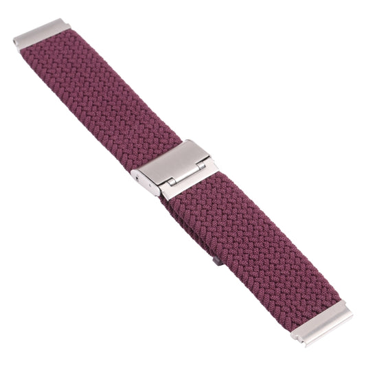 For Samsung Galaxy Watch 4 / Watch 5 20mm Nylon Braided Metal Buckle Watch Band(Dark Purple) by bashfashion