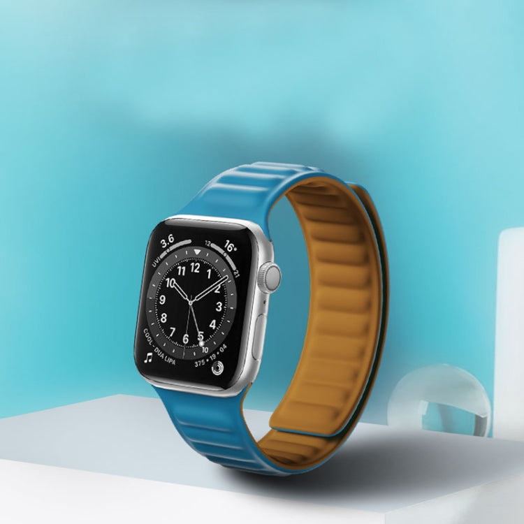 Silicone Magnetic Strap Watch Band For Apple Watch Ultra 49mm&Watch Ultra 2 49mm / Series 9&8&7 45mm / SE 3&SE 2&6&SE&5&4 44mm / 3&2&1 42mm(Brown) by bashfashion