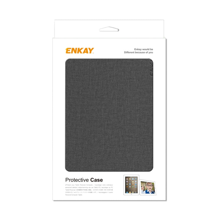 For Amazon Kindle Paperwhite 5 2021 ENKAY Solid Color Denim Texture Horizontal Flip Leather Tablet Case with Sleep / Wake-up Function(Grey) by ENKAY