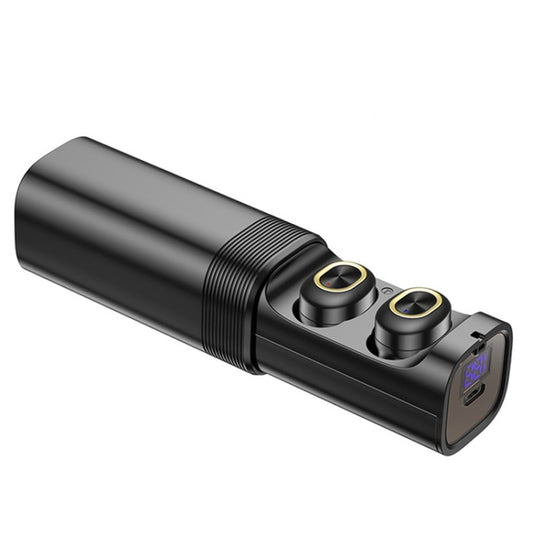 T&G TG909 TWS In-Ear Mini Dual Channel Stereo Bluetooth Earphones with LED Display(Black Gold) by T&G