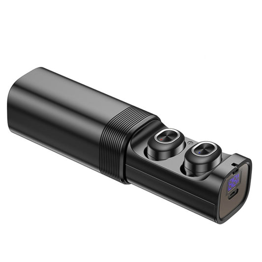 T&G TG909 TWS In-Ear Mini Dual Channel Stereo Bluetooth Earphones with LED Display(Black Silver) by T&G