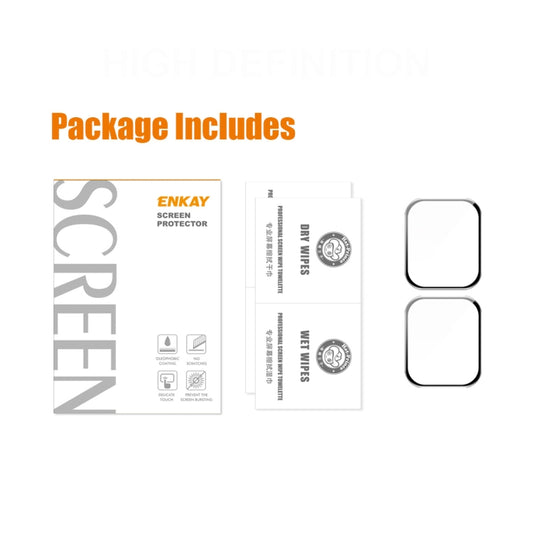 2pcs ENKAY Hat-Prince 3D Curved Edge Full Coverage Full Tempered Glass HD Screen Protector Film For Apple Watch Series 9 / 8 / 7 41mm(Black) by ENKAY