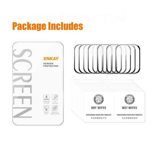 10pcs ENKAY Hat-Prince 3D Curved Edge Full Coverage Full Tempered Glass HD Screen Protector Film For Apple Watch Series 9 / 8 / 7 41mm(Black) by ENKAY