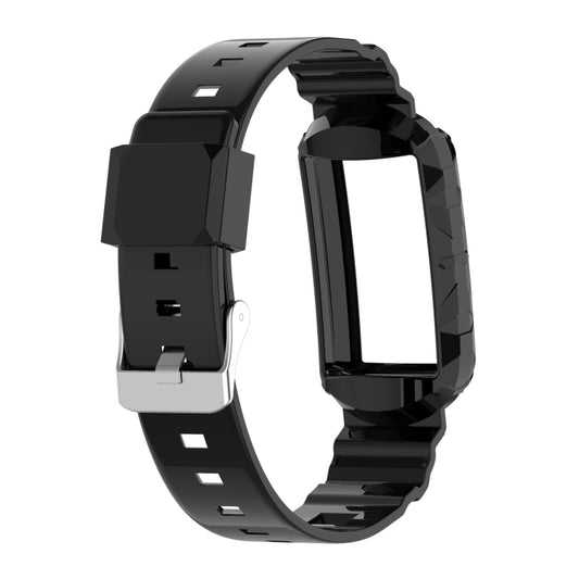 For Fitbit Charge 3 SE Silicone One Body Armor Watch Band(Black) by bashfashion