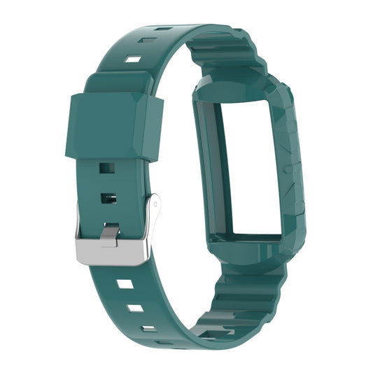 For Fitbit Charge 3 SE Silicone One Body Armor Watch Band(Green Pine Needles) by bashfashion