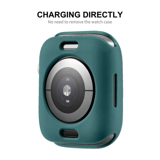 ENKAY TPU Case + Full Coverage PET Screen Protector For Apple Watch Series 9 / 8 / 7 41mm(Deep Green) by ENKAY