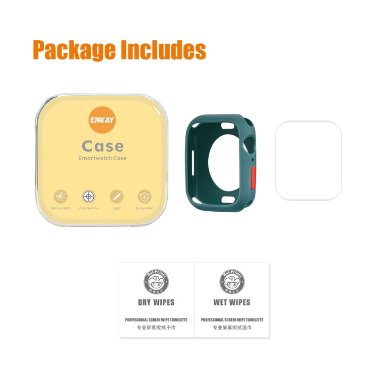 ENKAY TPU Case + Full Coverage PET Screen Protector For Apple Watch Series 9 / 8 / 7 41mm(Translucent) by ENKAY