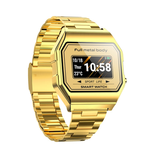 KW18 IP67 0.96 inch Steel Watchband Color Screen Smart Watch(Gold) by bashfashion