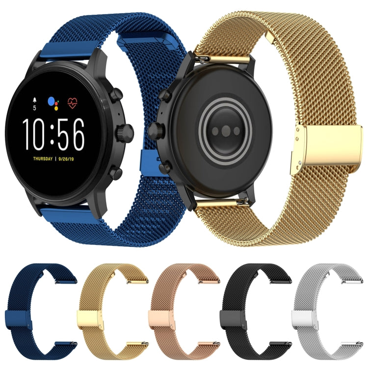 For Honor Magic Watch 2 46mm Milan Metal Steel Mesh Buckle Watch Band(Blue) by bashfashion