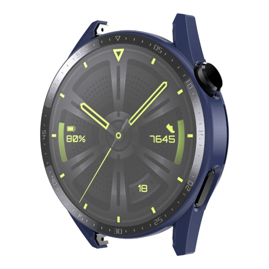 For Huawei Watch GT 3 46mm ENKAY Matte PC Frame + Tempered Glass Protector Case With Scale(Dark Blue) by ENKAY