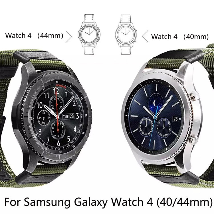 For Samsung Galaxy Watch4 44mm Wear-Resistant Canvas Watch Band(Green) by bashfashion