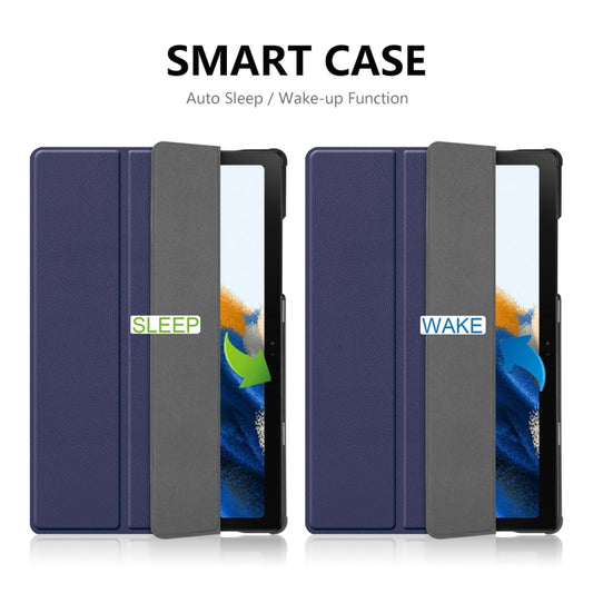 For Samsung Galaxy Tab A8 10.5 2021 ENKAY Custer Texture Leather Smart Tablet Case(Dark Blue) by ENKAY