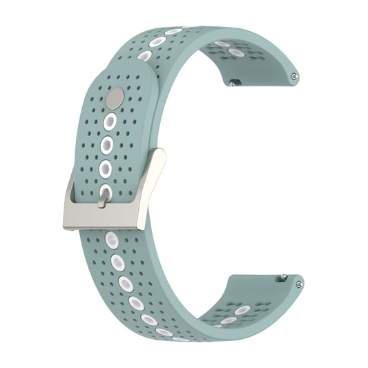 For Samsung Galaxy Watch4 44mm Two-Color Silicone Breathable Watch Band(Rock Cyan + White) by bashfashion
