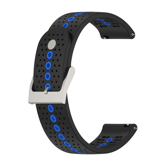 For Samsung Galaxy Watch 3 41mm Two-Color Silicone Breathable Watch Band(Black+Blue) by bashfashion
