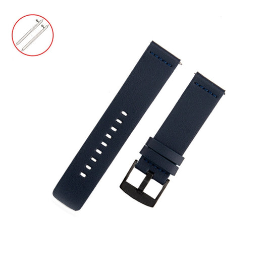 For Samsung Galaxy Watch 4 44mm Leather Watch Band(Blue) by bashfashion
