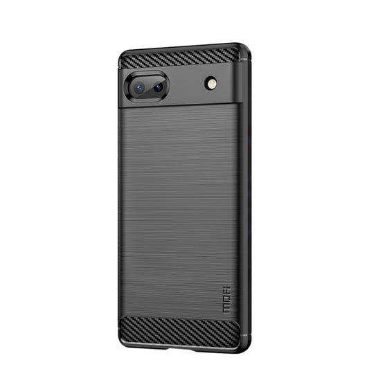 For Google Pixel 6A MOFI Gentleness Brushed Carbon Fiber Soft TPU Case(Black) by MOFI