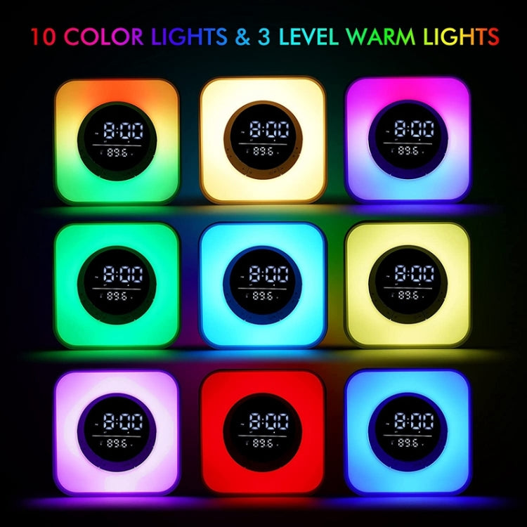 P10 LED Atmosphere Light Bluetooth Speaker with Alarm Thermometer Function by bashfashion