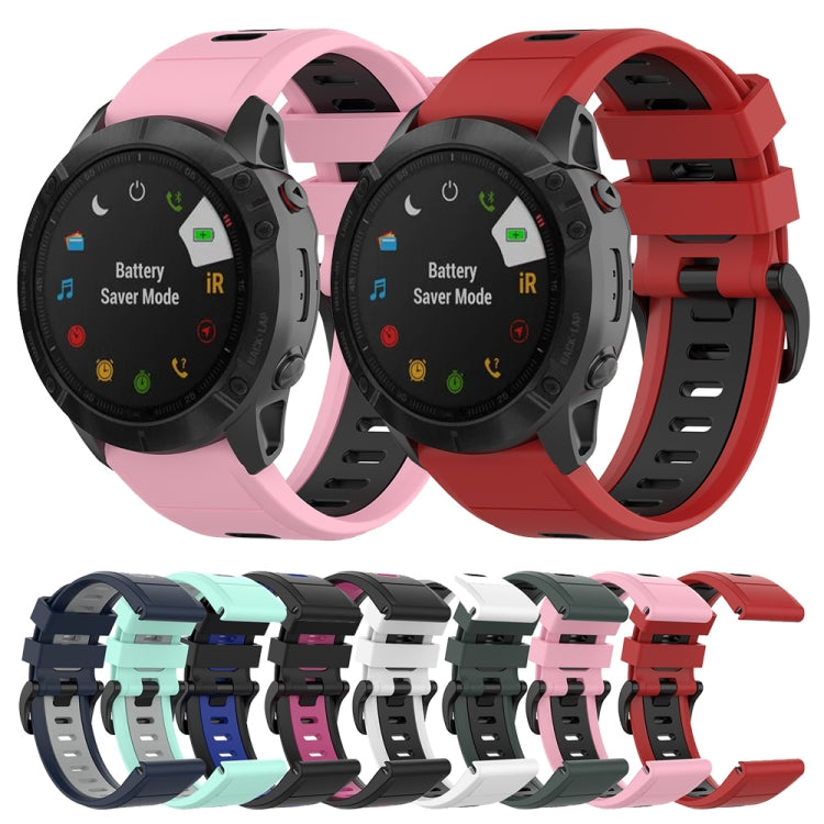 For Garmin Fenix 7S 20mm Two-color Silicone Jack Watch Band(Blue Gray) by bashfashion