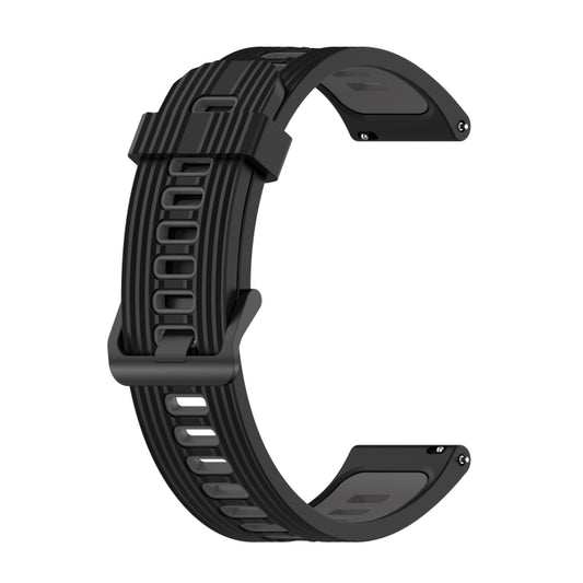 For Garmin Move Style 20mm Striped Mixed-Color Silicone Watch Band(Black+Gray) by bashfashion