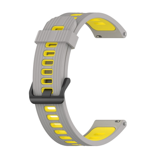 For Garmin Move Style 20mm Striped Mixed-Color Silicone Watch Band(Gray+Yellow) by bashfashion