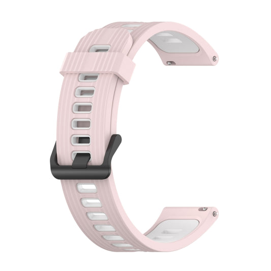 For Garmin Move Style 20mm Striped Mixed-Color Silicone Watch Band(Sand Pink+White) by bashfashion