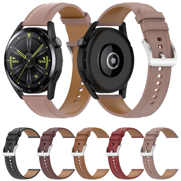 For Samsung Galaxy Gear S3 Classic / Gear S3 Frontier Calf Texture Sewing Thread Watch Band(Ligeh Brown) by bashfashion