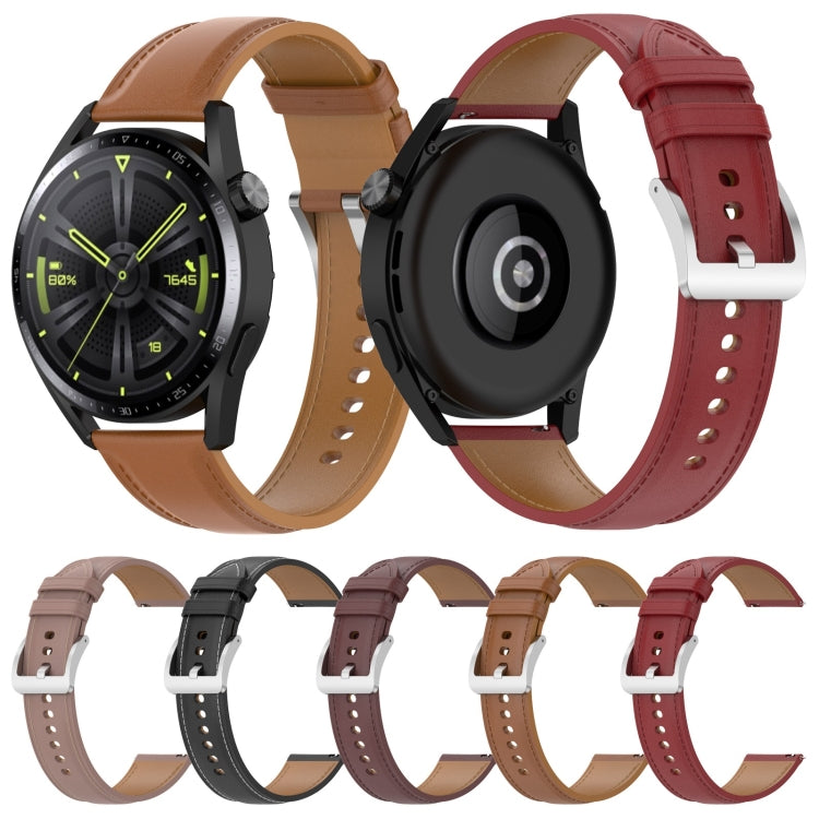 For Huami Amazfit GTR 2e / GTR 2 Calf Texture Sewing Thread Watchband(Pink) by bashfashion