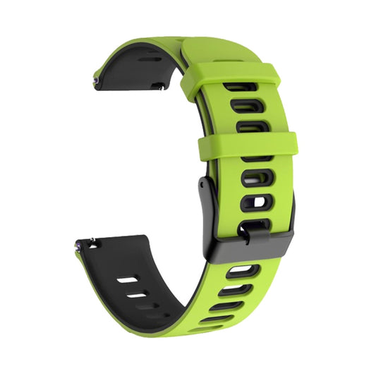 For Huawei Watch GT2 46mm 22mm Mixed-Color Silicone Watch Band(Green+Black) by bashfashion