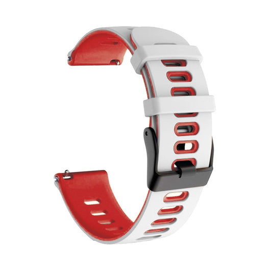 For Honor Watch GS 3 22mm Mixed-Color Silicone Watch Band(White+Red) by bashfashion