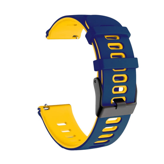For Honor Magic Watch 22mm Mixed-Color Silicone Watch Band(Dark Blue+Yellow) by bashfashion