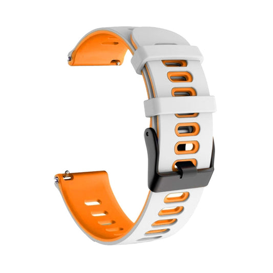 For Honor Watch Dream 22mm Mixed-Color Silicone Watch Band(White+Orange) by bashfashion