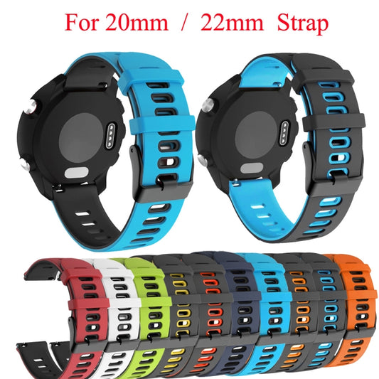 For Samsung Galaxy Watch Active 2 44mm 20mm Mixed-Color Silicone Watch Band(Blue Grey) by bashfashion