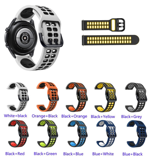 For Garmin Venu sq 20mm Mixed-color Silicone Watch Band(White Black) by bashfashion