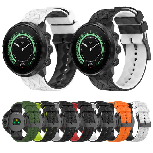 For Suunto 9 Baro 24mm Mixed-Color Silicone Watch Band(Orange+Black) by bashfashion