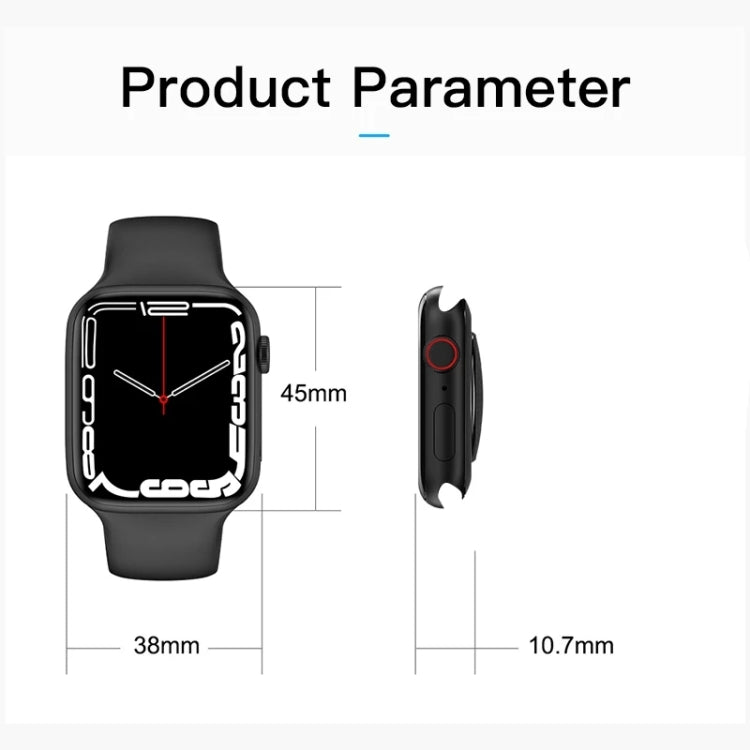 CT7 1.7 inch Color Screen Smart Watch,Support Heart Rate Monitoring/Blood Pressure Monitoring(Blue) by bashfashion