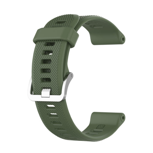 For Garmin Forerunner 745 22mm Twill Solid Color Silicone Watch Band(Dark Green) by bashfashion
