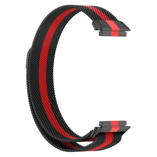 For Huawei Band 7 Milan Magnetic Watch Band(Black+Red) by bashfashion