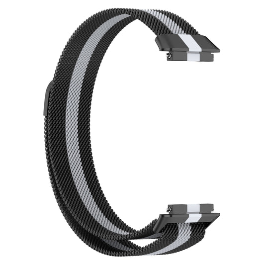 For Huawei Band 7 Milan Magnetic Watch Band(Black+Gray) by bashfashion