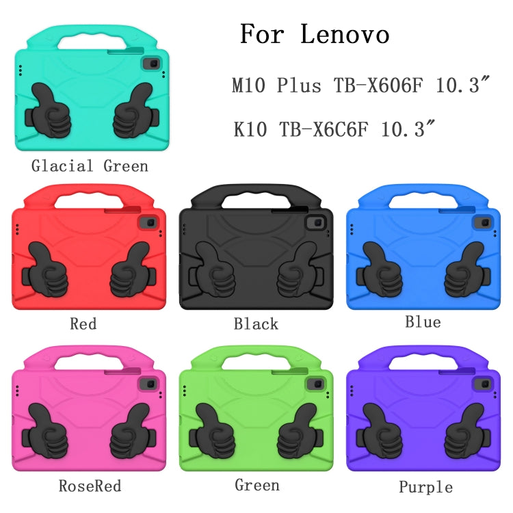 For Lenovo K10 TB-X6C6F 10.3 inch Thumb Bracket EVA Shockproof Tablet Case(Black) by bashfashion