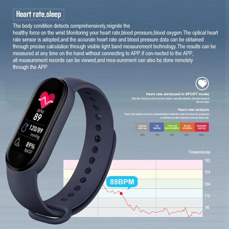 M7 0.96 inch Color Screen Smart Watch,Support Heart Rate Monitoring/Blood Pressure Monitoring(Light Blue) by bashfashion