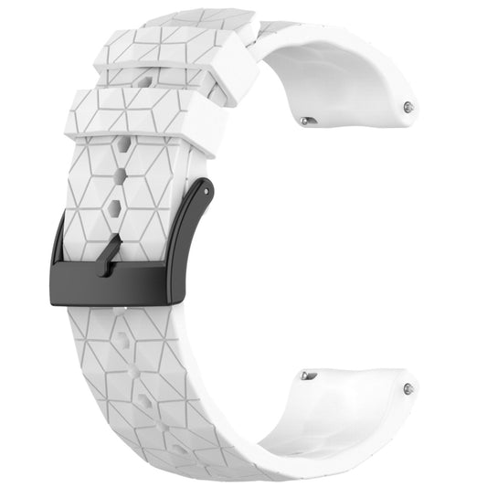 For Suunto 9 24mm Football Pattern Silicone Solid Color Watch Band(White) by bashfashion