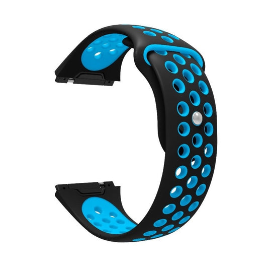 For Fitbit Ionic Breathable Two-tone Silicone Watch Band(Black Blue) by bashfashion