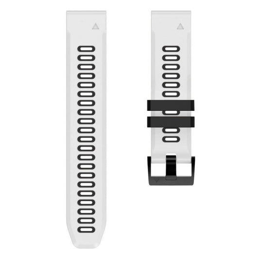 For Garmin Fenix 7X Solar 26mm Silicone Sports Two-Color Watch Band(White+Black) by bashfashion