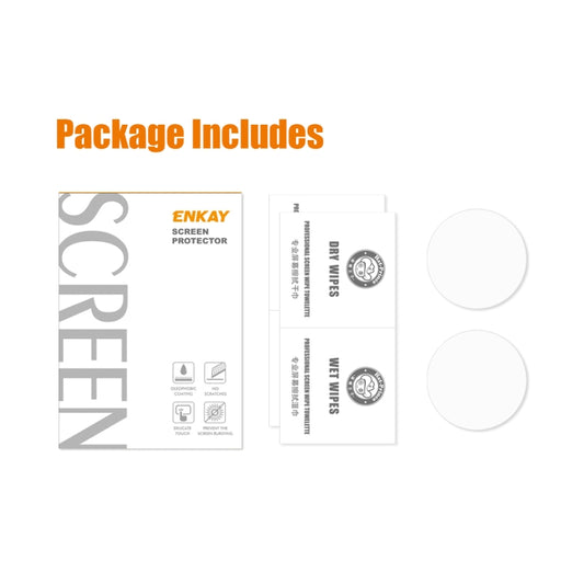 2 PCS For Garmin Forerunner 955 ENKAY 0.2mm 9H Tempered Glass Screen Protector Watch Film by ENKAY