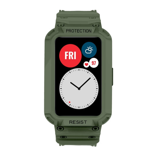 For Huawei Watch Fit 2020 / Honor Watch ES 2020 JSM Integrated TPU Adjustable Elastic Watch Band (Army Green) by bashfashion