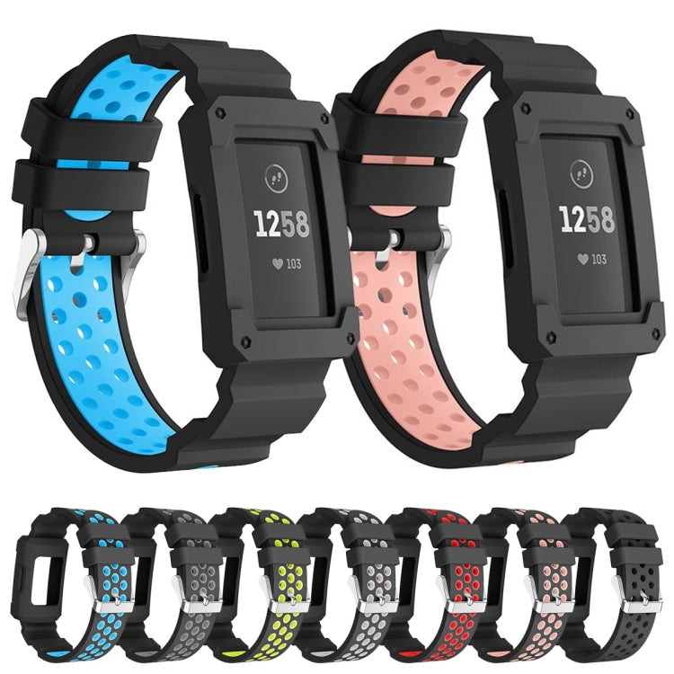 For Fitbit Charge 3 All-in-one Silicone Protective Case Replacement Watch Band(White) by bashfashion