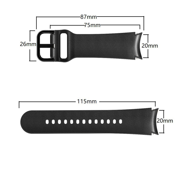 For Samsung Galaxy Watch 5 40mm Silicone Adhesive Leather Watch Band(Lime Color) by bashfashion