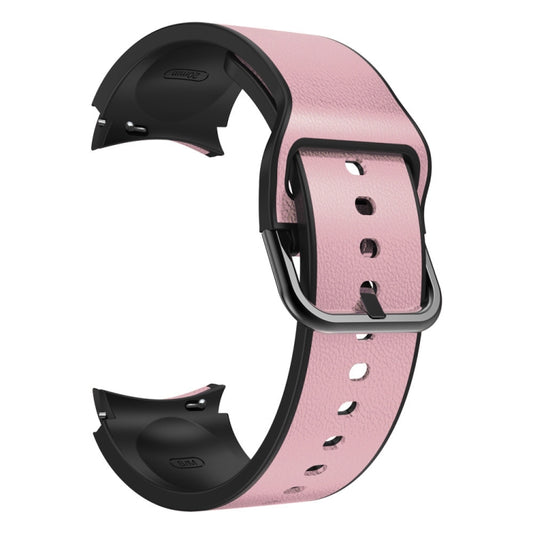 For Samsung Galaxy Watch 5 Pro 45mm Silicone Adhesive Leather Watch Band(Pink) by bashfashion