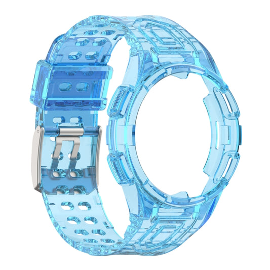 For Samsung Galaxy Watch5 40mm Armor Integrated TPU Double-Pin Buckle Smart Watch Band(Transparent Blue) by bashfashion
