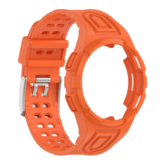 For Samsung Galaxy Watch5 44mm Armor Integrated TPU Double-Pin Buckle Smart Watch Band(Orange) by bashfashion